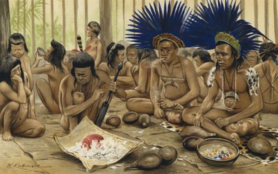 Festival for de døde af Bororo-indianerne i det centrale Brasilien af Karl Von den Steinen
