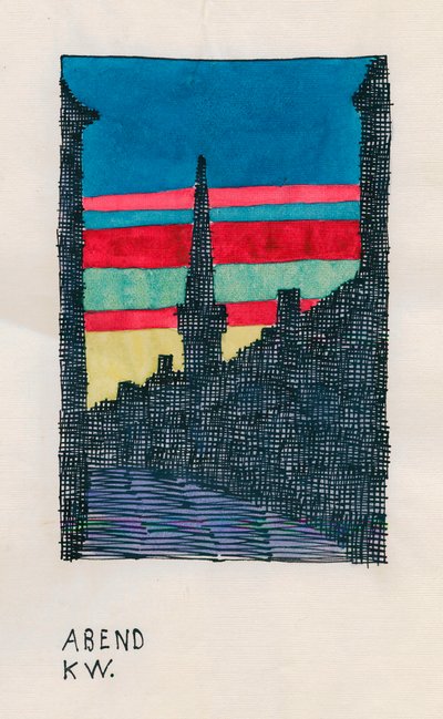 Aften, ca. 1921 (akvarel) af Karl Wiener