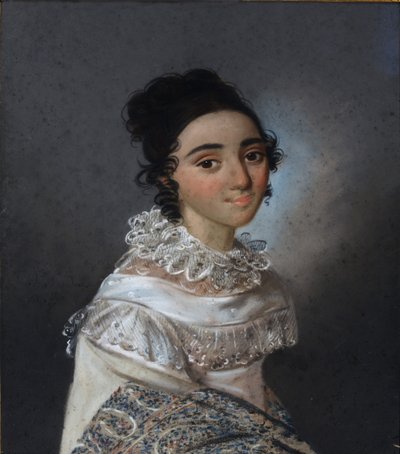 Portræt af Yekaterina Emmanuilovna Abamelik-Lazareva 1806-1880, født Manuk-Bey, 1820 af Karl Wilhelm Bardou
