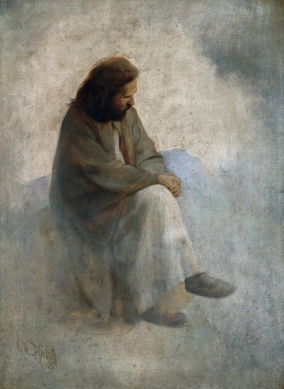 Selvportræt som Kristus, af Diefenbach, Karl Wilhelm (1851-1913). Olie på lærred af Karl Wilhelm Diefenbach