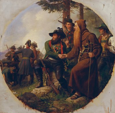 Slaget på Isel-bjerget i 1809 af Karl von Blaas