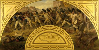 Slaget ved Caldiero 1805 af Karl von Blaas