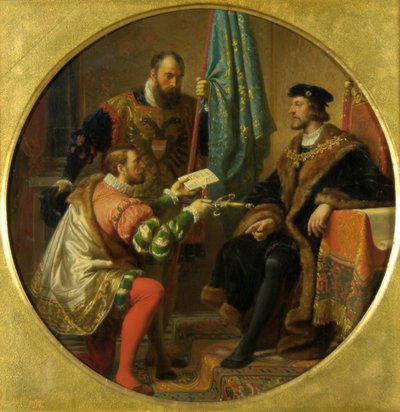 Kejser Karl V og kong Frans I ved Pavia 1525 af Karl von Blaas