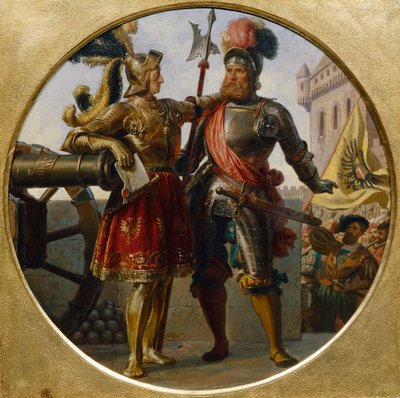 Kejser Maximilian I og Georg von Frundsberg af Karl von Blaas