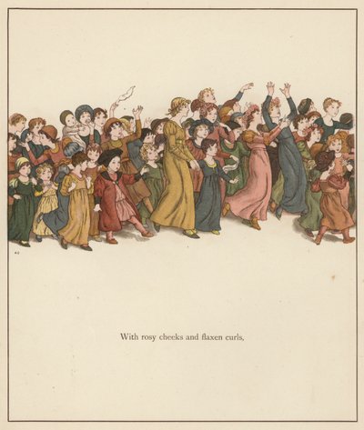 Kate Greenaway-illustration til The Pied Piper of Hamelin af Robert Browning (farve litho) af Kate (after) Greenaway