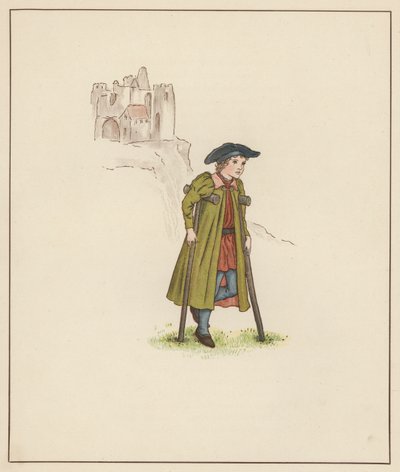 Kate Greenaway-illustration til The Pied Piper of Hamelin af Robert Browning (farve litho) af Kate (after) Greenaway