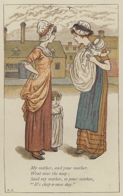 Min mor og din mor (farve litho) af Kate (after) Greenaway