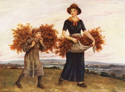 The Bracken Gatherers (farvelitografi) af Kate (after) Greenaway
