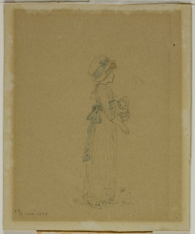 Pige med kat af Kate Greenaway