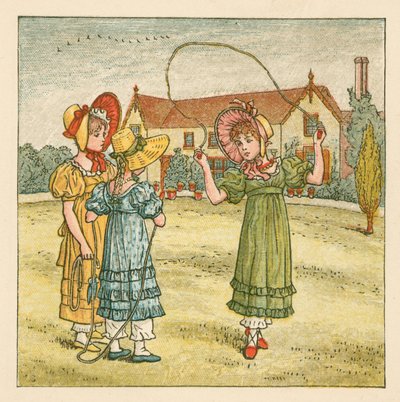 Piger springer over af Kate Greenaway