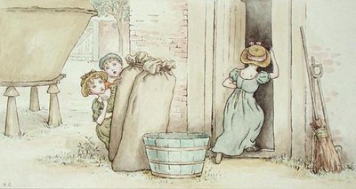 gemmeleg (akvarel på papir) af Kate Greenaway