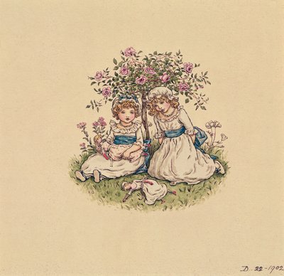 Illustration til St. Valentines Day 1902 (wc på papir) af Kate Greenaway
