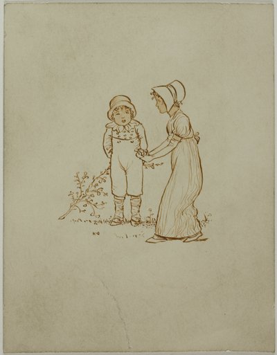 Lille dreng og pige af Kate Greenaway
