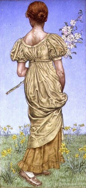 Forår, blomst (akvarel) af Kate Greenaway