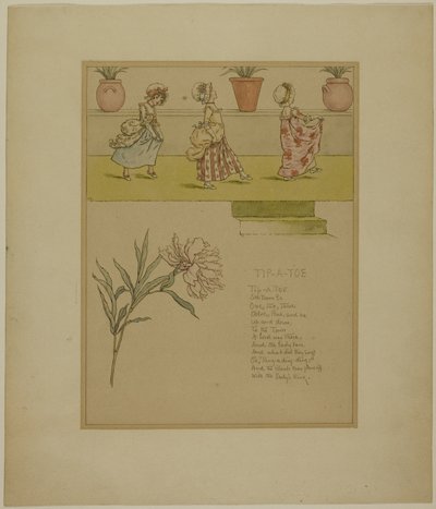 Studie til Tip a Toe, fra Marigold Garden af Kate Greenaway
