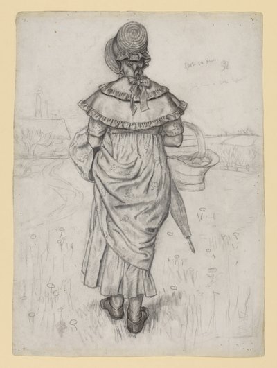 Studie til „Under the Window“ af Kate Greenaway