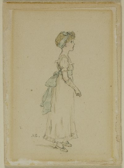 Ung pige med blå bånd af Kate Greenaway