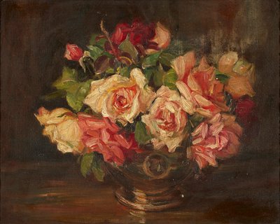 Pink Roses (olie på lærred) af Kate Wyllie