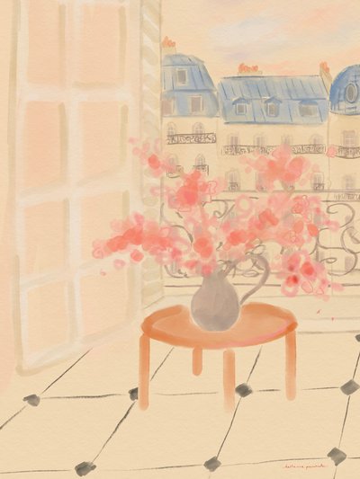 Kirsebærblomster i en parisisk lejlighed af Katharina Puritscher