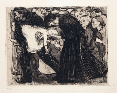 Kørt over; Uberfahren, 1910 af Käthe Kollwitz