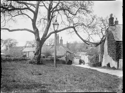 Village Green, Burton Bradstock, Dorset, 24. april 1922 - 8. maj 1922 (s/hvid-foto) af Katherine Jean Macfee