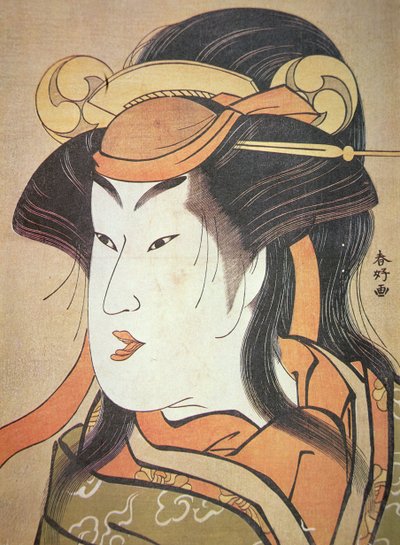 Leder af japansk mandlig skuespiller i kvinderolle, ca. 1787-88 (træbloktryk) af Katsukawa Shuncho