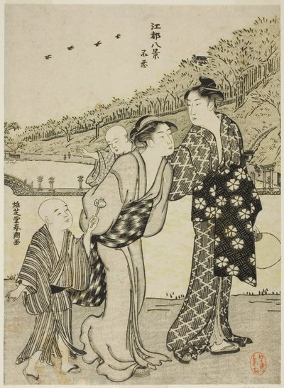 Shinobazu Pond, fra serien "Eight Views of Edo (Koto hakkei)" af Katsukawa Shuncho