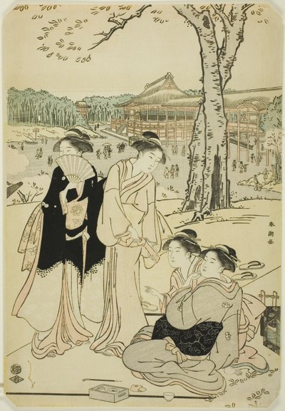 Ser Cherry Blossoms på Ueno af Katsukawa Shuncho