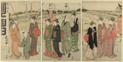 Besøg i Masaki Inari-helligdommen af Katsukawa Shuncho