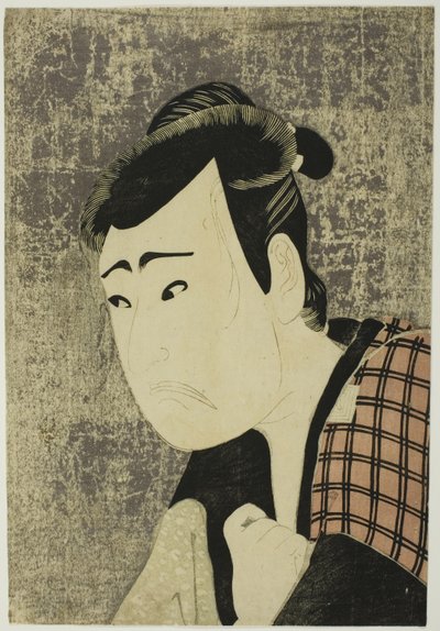 Busteportræt af skuespilleren Ichikawa Yaozo III som Tanabe Bunzo i stykket Hana-ayame Bunroku Soga (Blooming Iris: Soga Vendetta of the Bunroku Era), opført på Miyako Theater fra den femte dag i den femte måned, 1794. af Katsukawa Shun