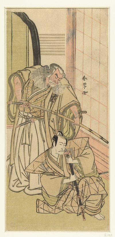 Skuespillere Nakamura Nakazo I en Ichikawa Danjuro V als edellieden af Katsukawa Shunjo