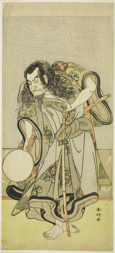 Skuespilleren Nakamura Nakazô I som munken Shunkan i "Udflugt for at plukke fyrretræsplanter på rotte-dagen i det nye år" ("Hime Komatsu Ne no Hi Asobi") af Katsukawa Shunkо̄