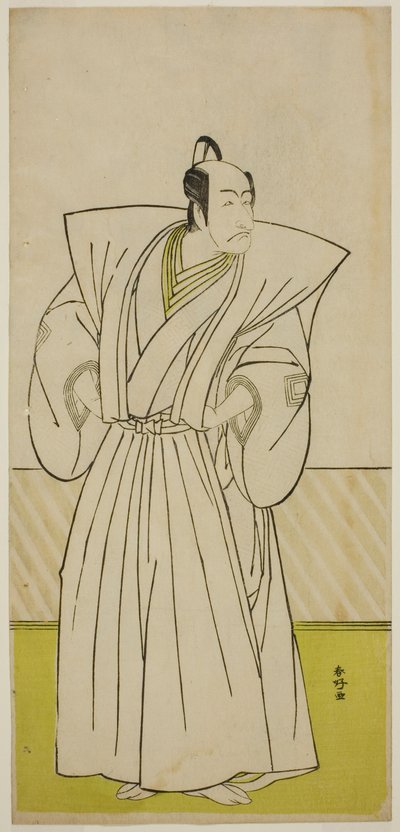 Skuespilleren Ichikawa Danjuro V som Enya Hangan () i skuespillet Kanadehon Chushin Nagori no Kura (), opført på Nakamura-teatret () i den niende måned, 1780 () af Katsukawa Shunkо̄
