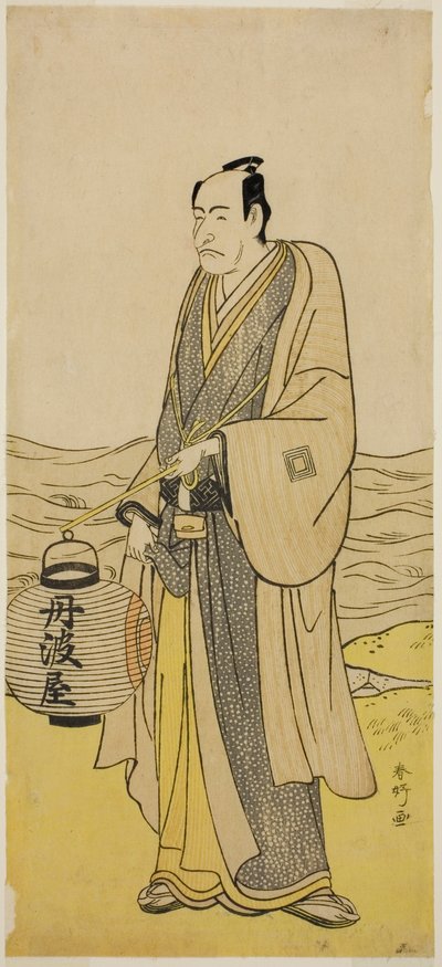 Skuespilleren Ichikawa Danjuro V som Tambaya Suketaro i stykket On