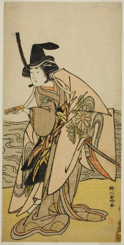 Skuespilleren Yamashita Kinsaku II som Lady Kikusui (Kikusui Gozen) i skuespillet Kaeribana Eiyu Taiheiki, opført på Nakamura-teatret i den ellevte måned, 1779 af Katsukawa Shunkо̄