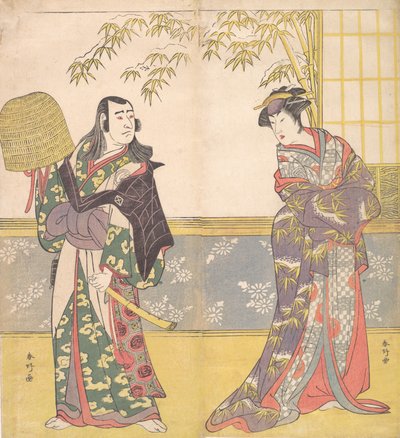 Kabuki ac og rs Sawamura Sojuro God plan d Sanogawa Ichimatsu Godt medlem Ahko r Te-sans miro r for r. . . , 1788. af Katsukawa Shunko