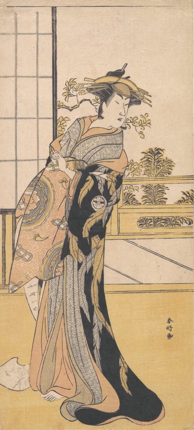 Skuespilleren Segawa Kikunojo 3. i en kvinderolle, ca. 1780. af Katsukawa Shunko