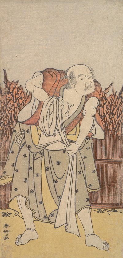 Den anden Nakamura Sukegoro som gammel mand, ca. 1788. af Katsukawa Shunko