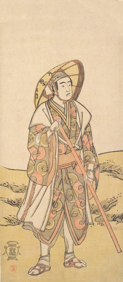 Den tredje Sawamura Sojuro som pilgrim til Kannon-helligdommen, ca. 1784-88. af Katsukawa Shunko