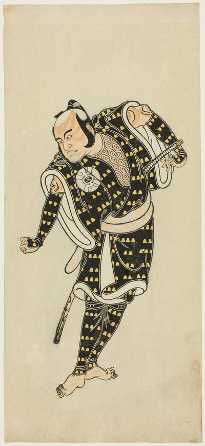 Skuespiller Bandô Matatarô IV som Gempachibyôe i "Snowflakes: Plum Blossoms Kaomise" ("Mutsu no hana ume no kaomise") af Katsukawa Shunsho
