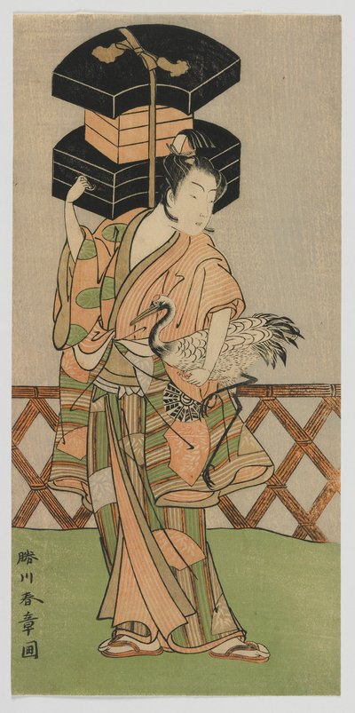 Kabuki-skuespiller Nakamura Noshio som fansælger, Edo-periode, midten af 1770