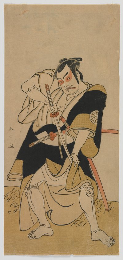 Kabuki-skuespiller Nakamura Sukegoro II som samurai, Edo-periode, slutningen af 1770