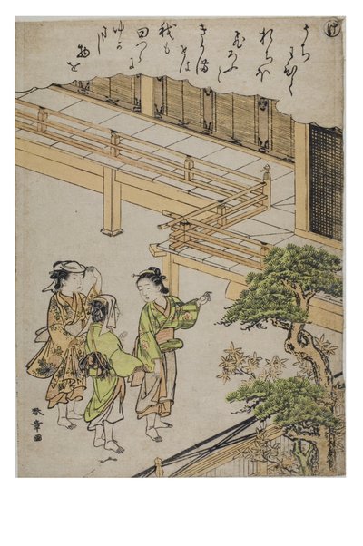 Stavelse - Ke fra serien Tales of Ise in Fashionable Brocade Prints, ca. 1770-1773 (træblok på papir) af Katsukawa Shunsho