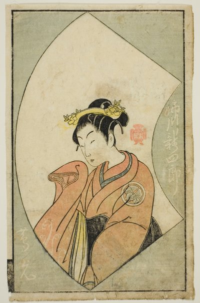 Skuespilleren Anegawa Shinshiro II, fra "A Picture Book of Stage Fans (Ehon butai ogi)" af Katsukawa Shunsho