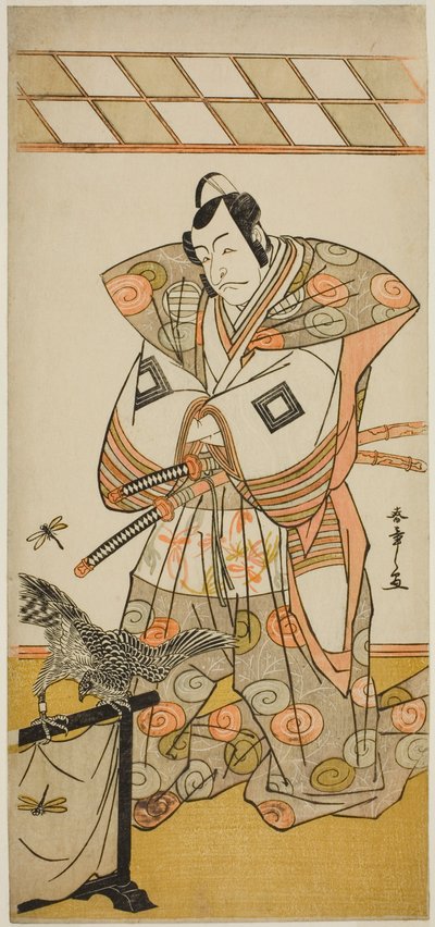 Ichikawa Dan Juro V As Ashikaga Takauji-medlem Te Pay Kaerihana Eisuke Taiheiki, opført ved Te Nakamura Tee-medlem Te Eventh Gate, 1779 af Katsukawa Shunsho
