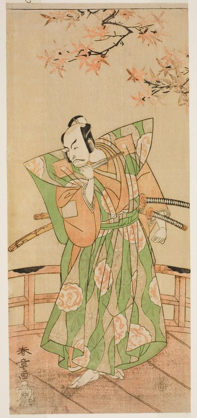 The Actor Ichikawa Danjuro V as Momonoi Wakasanosuke Yasuchika (?) in the Play Kanadehon Chushingura (?), Performed at the Nakamura Theater (?) in the Fifth Month, 1771 (?) af Katsukawa Shunsho