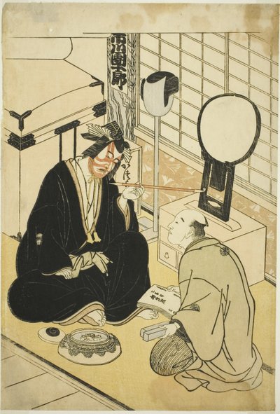 Skuespilleren Ichikawa Danjuro V i sit omklædningsrum af Katsukawa Shunsho
