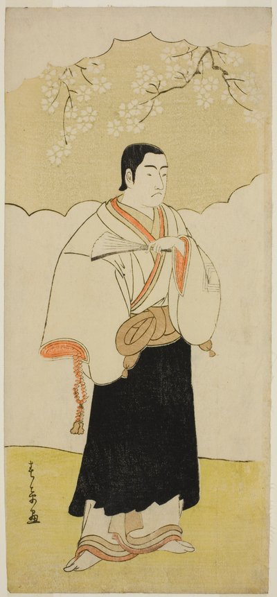 Ichikawa Monnosuke II som munk Renseibo i stykket Hatsumombi Kuruwa Soga, opført på Nakamura Theatre i den tredje måned, af Katsukawa Shunsho