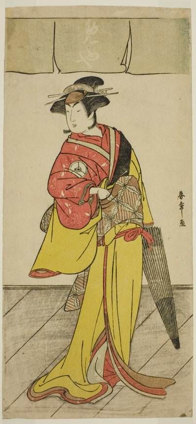 Tea C and r Celebration White Doctor V As Push Member Te Pay Kana Writing of Love Relationships Soga, Performed At Te Ichimura Te, Member Te Fourth Gate, 1789 af Katsukawa Shunsho