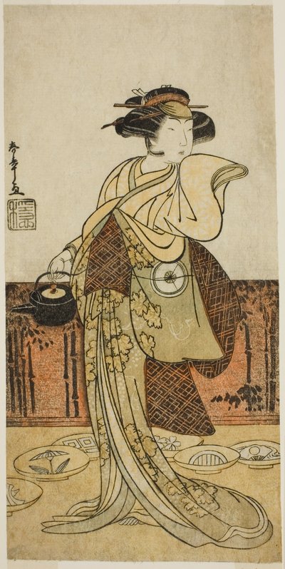 Skuespilleren Iwai Hanshiro IV som Tsukisayo i Play Gohiiki Nenne Soga, opført på Nakamura Theatre i den første måned, 1779 af Katsukawa Shunsho